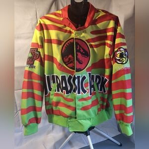 Jurassic Park Men's Bomber Jacket - Red and Green